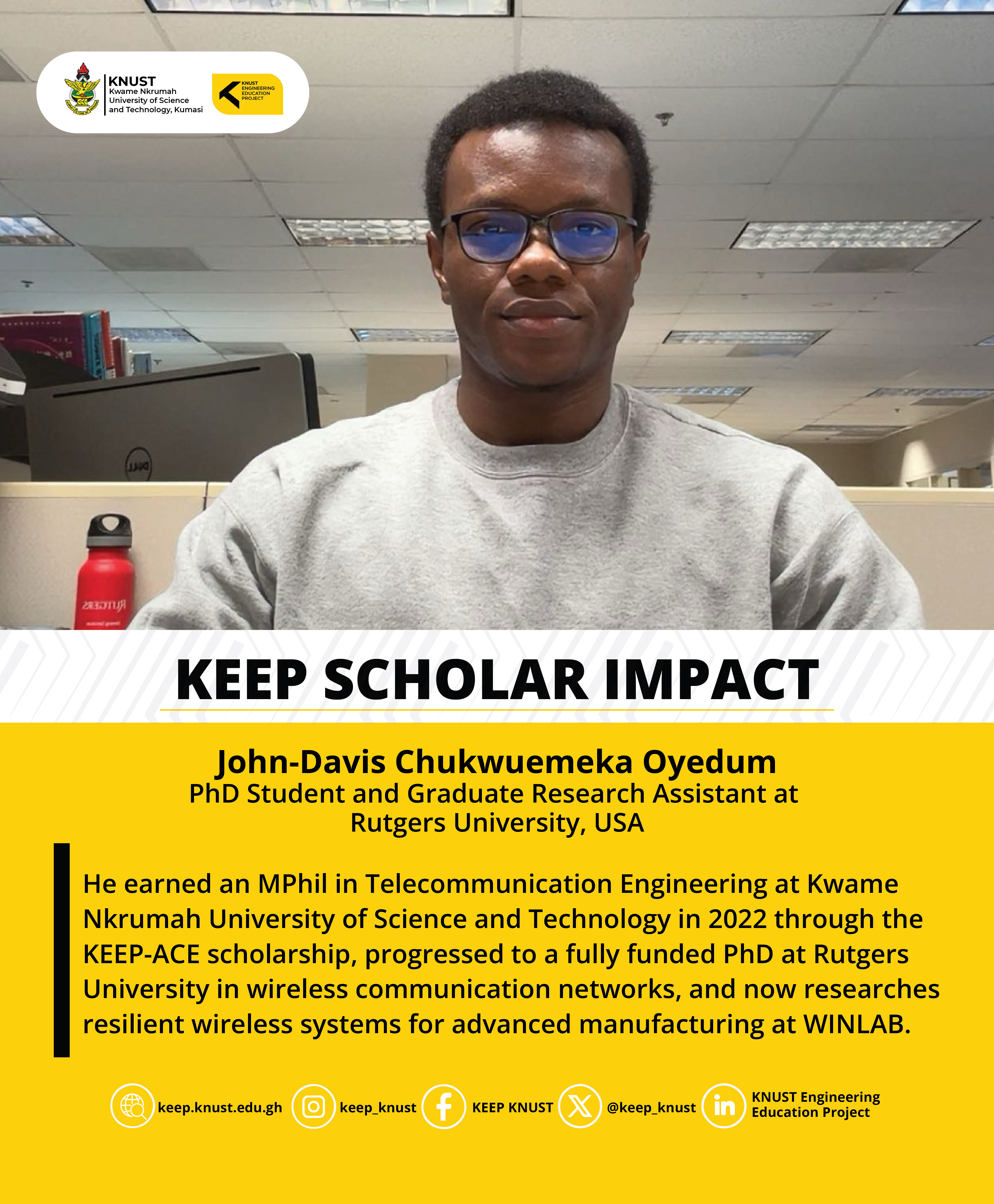 KEEP Scholar Impact: An International Student’s Academic Journey from KNUST to a PhD in the United States