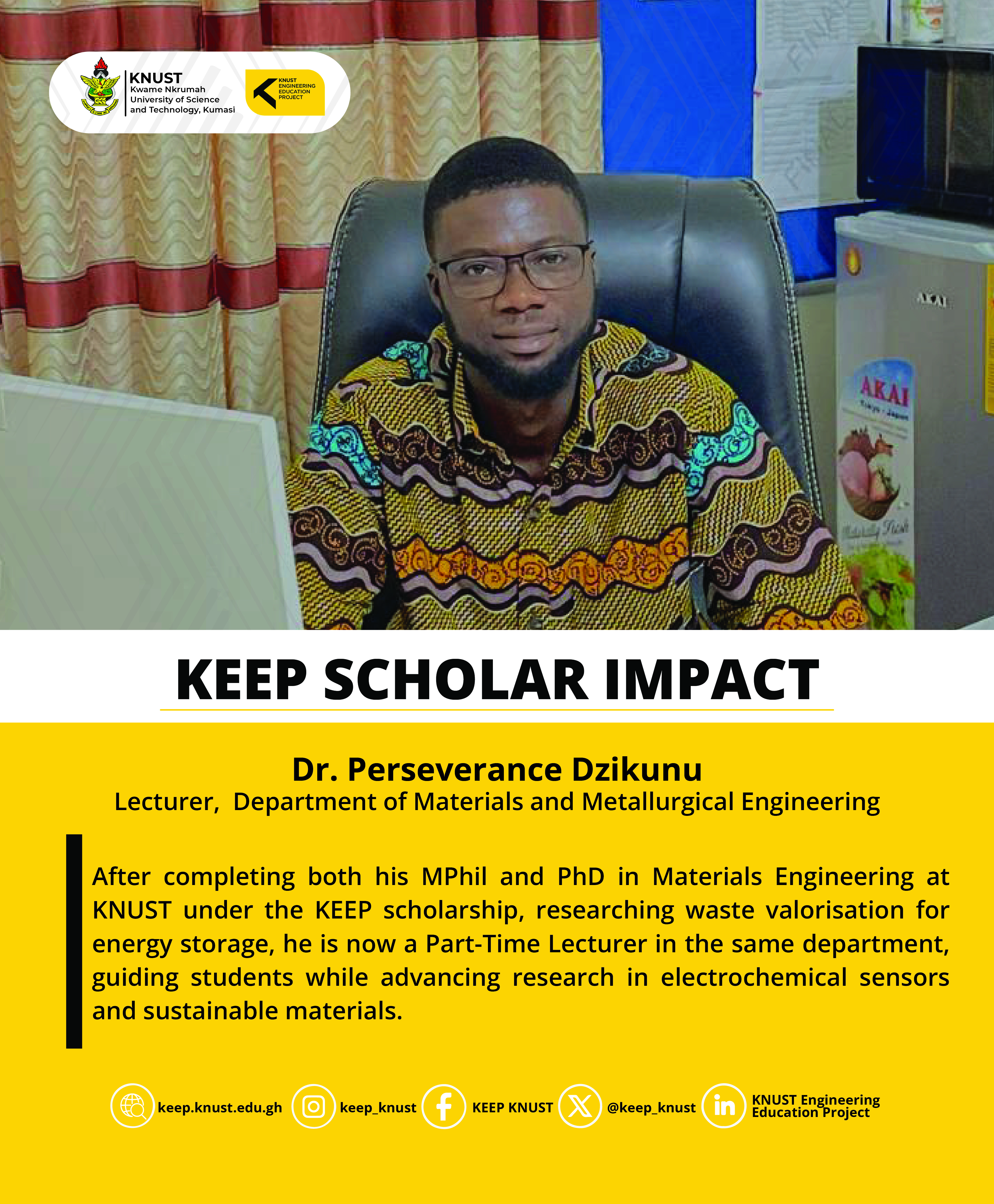 KEEP Scholar Impact: From KEEP Scholar to KNUST Lecturer