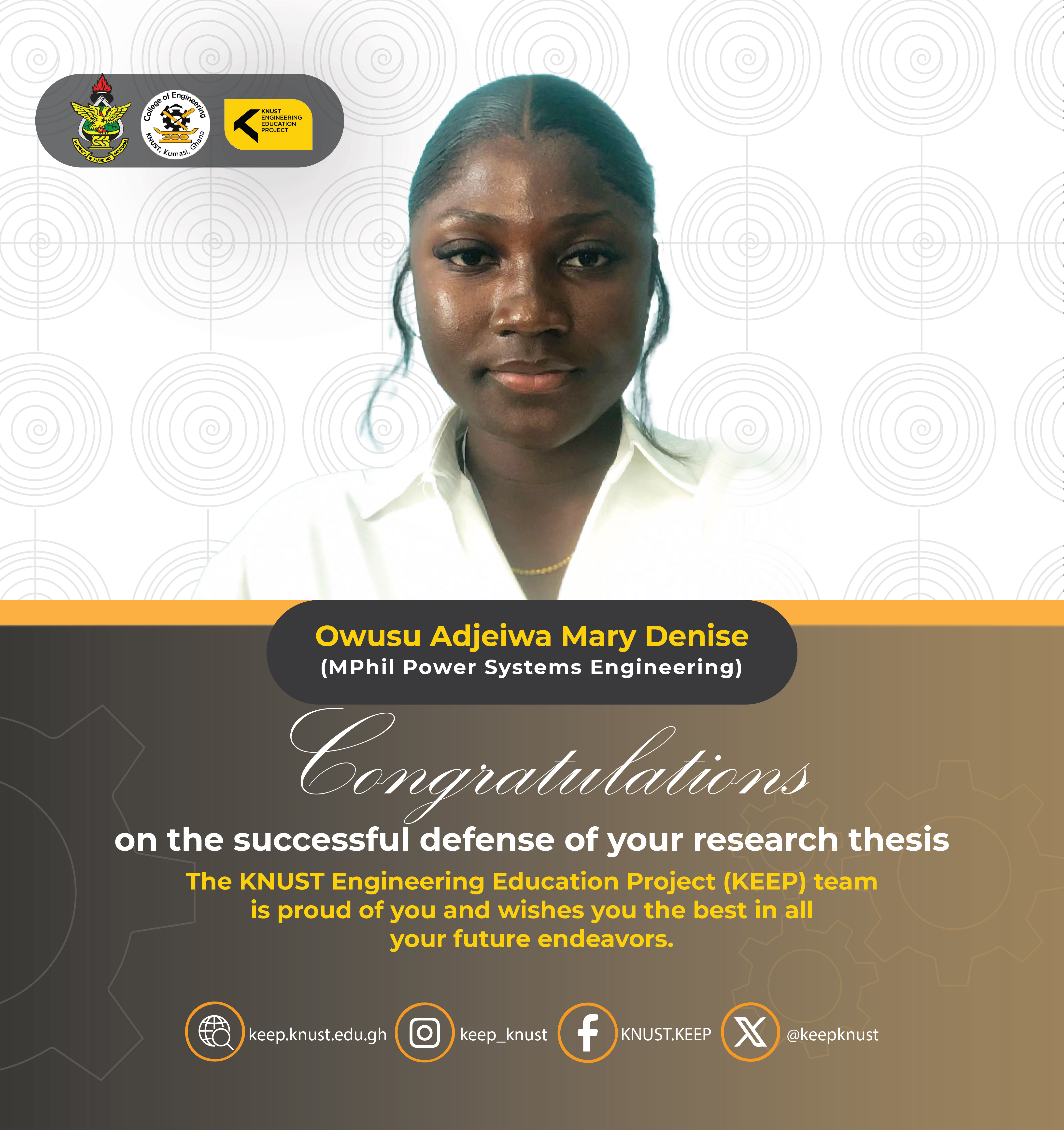 Mary Denise Owusu Adjeiwa Advances Power Systems Engineering with KEEP Support