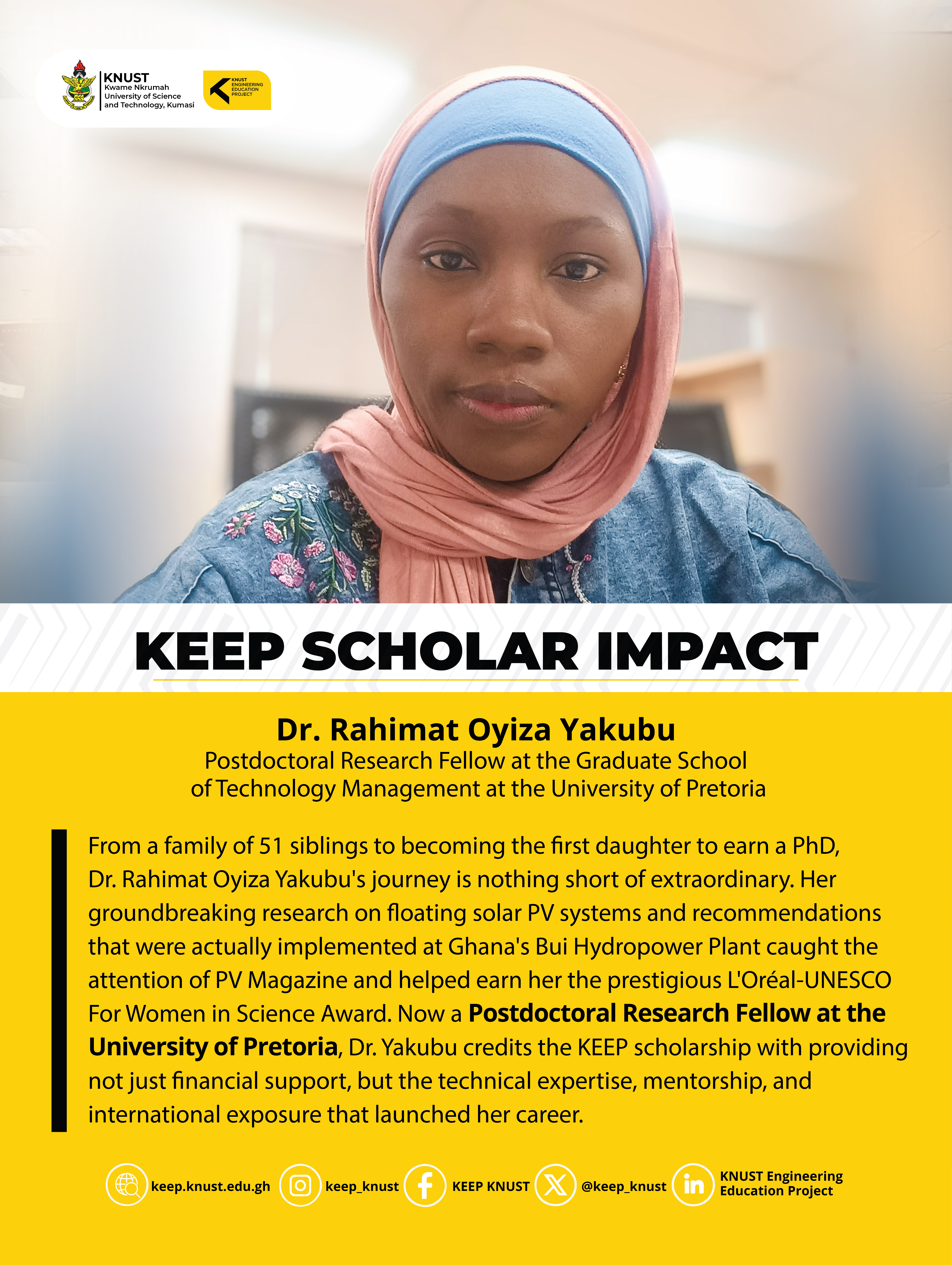 KEEP Scholar Impact: The Journey of Dr. Rahimat Oyiza Yakubu