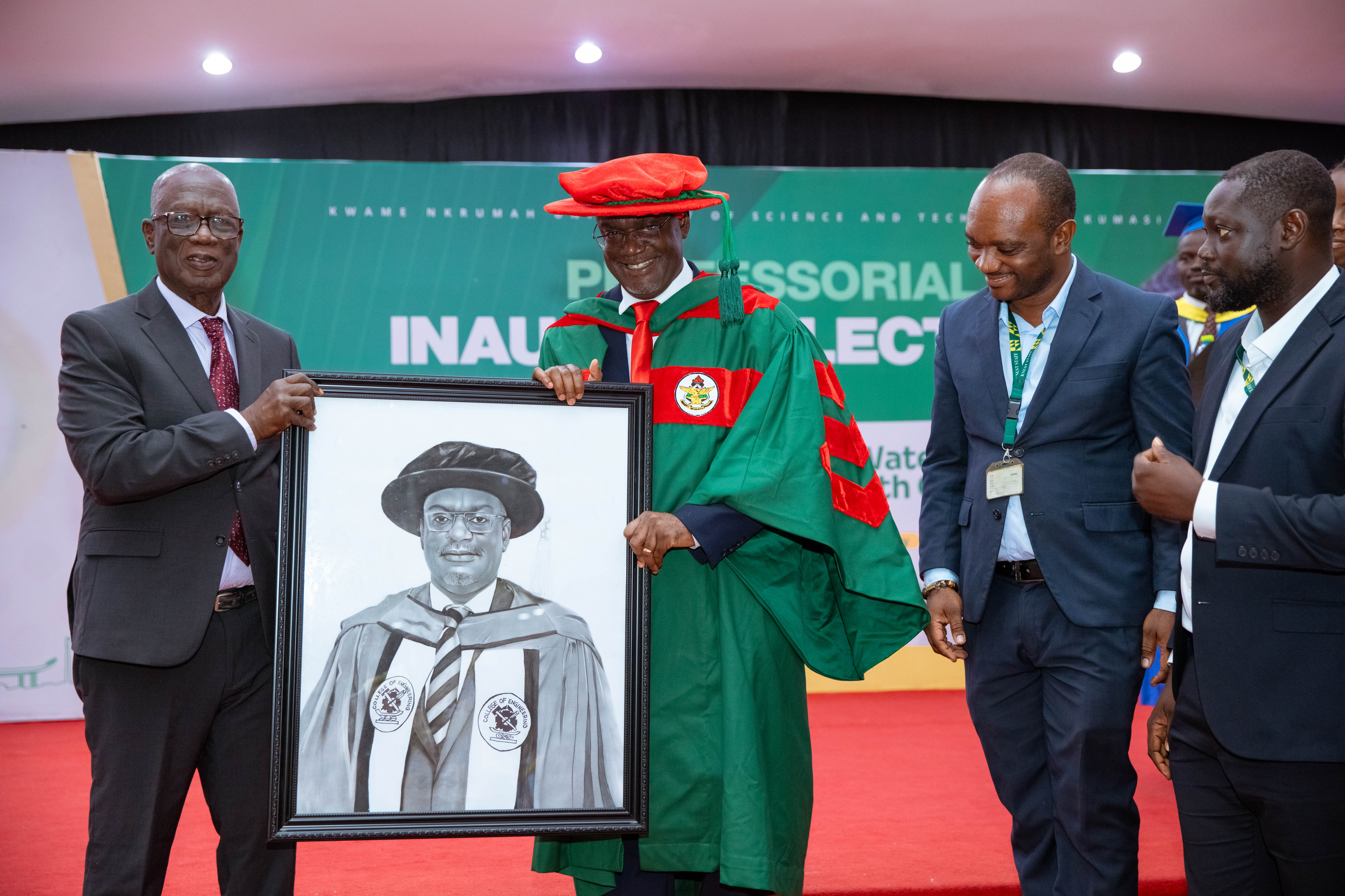 Professor Kwabena Biritwum Nyarko received a new robe to climax the occasion. 