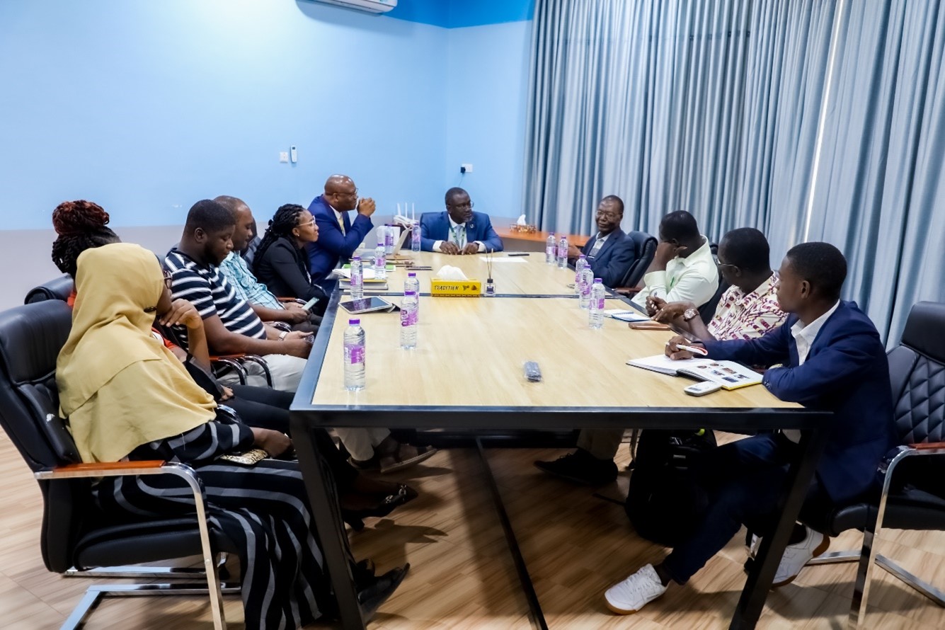 Management team’s Interaction with Prof. Yaw Yeboah at the KEEP Conference Room.